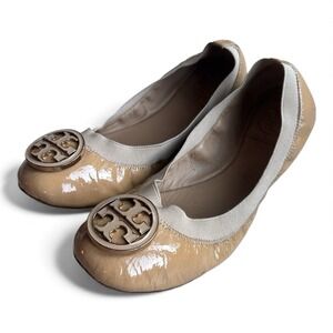 Tory Burch Patent Leather Ballet Flats – Women's Beige / Nude – Size 6.5M